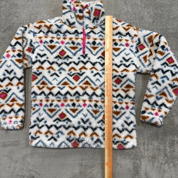 Eddie Bauer Womens Quest Quarter-Zip Fleece Jacket Medium Aztec Multicolor Plush - Picture 8 of 8